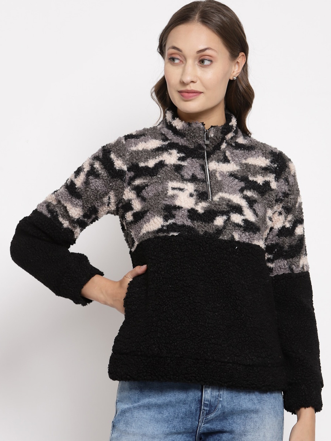 

Juelle Women Black Printed Sweatshirt