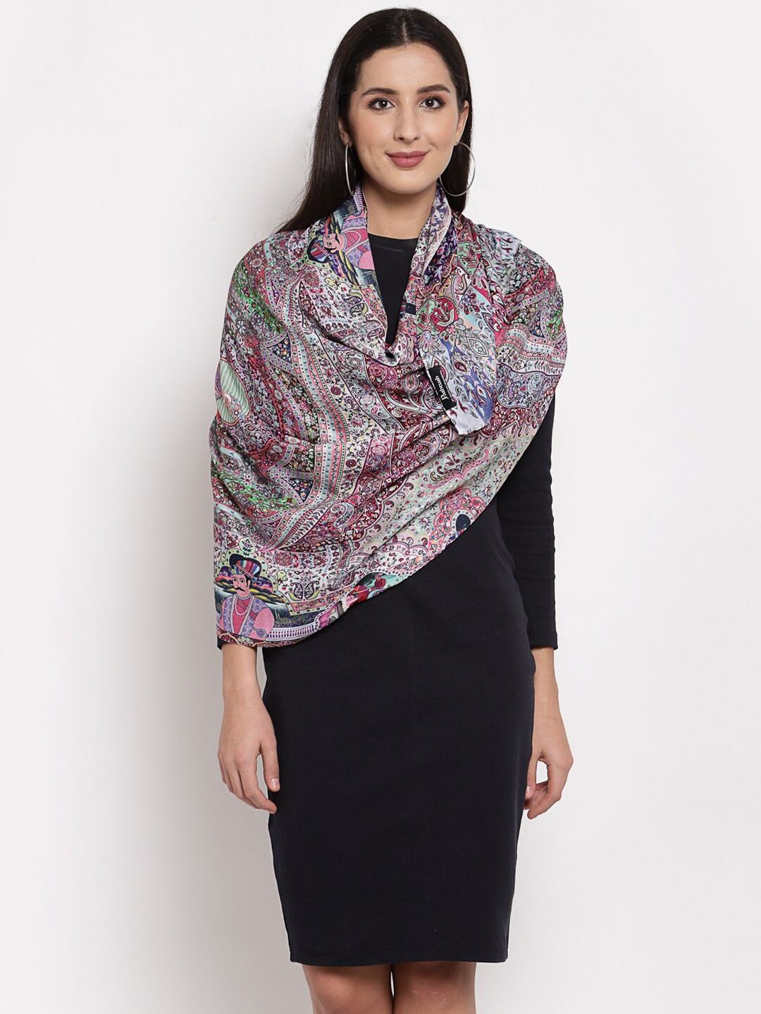 

Pashtush Women Multicoloured Floral Printed Designer Stole, Multi