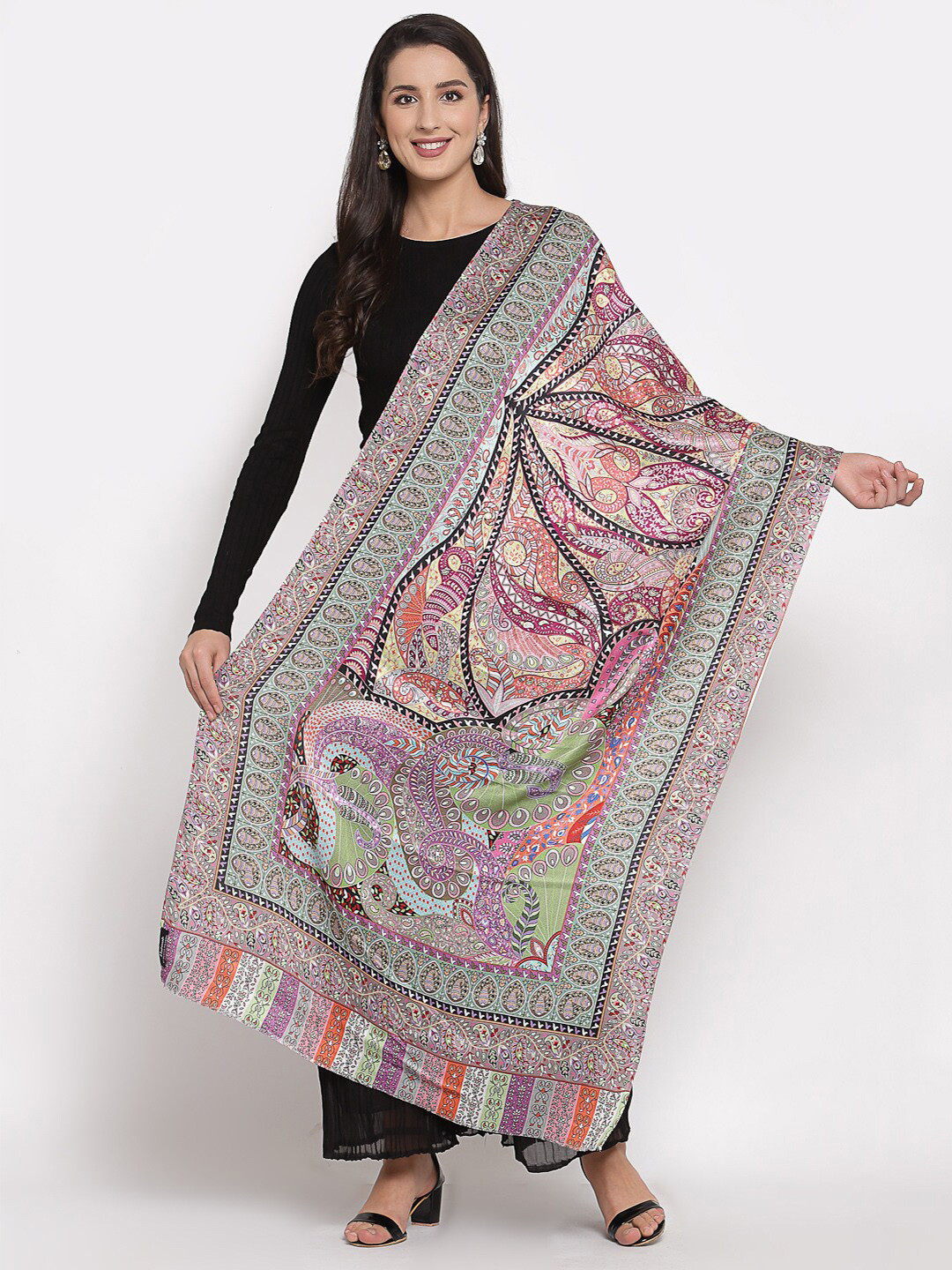 

Pashtush Women Multicoloured Printed Stole, Multi