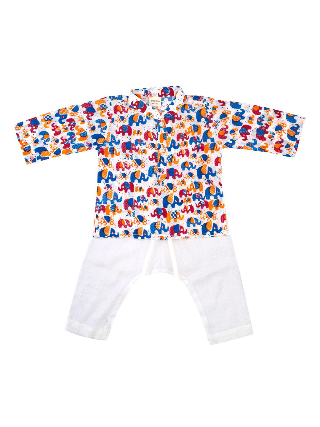 

MeeMee Boys Off White Ethnic Motifs Printed Regular Pure Cotton Kurta with Pyjamas
