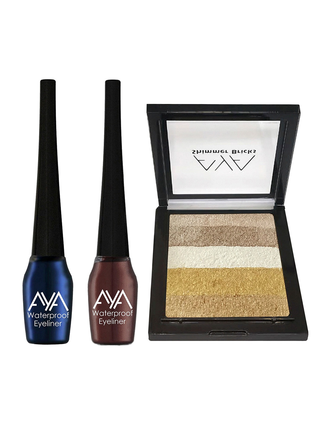 

AYA Eyeliner & Shimmer Brick Highlighter Makeup Gift Set, Blue