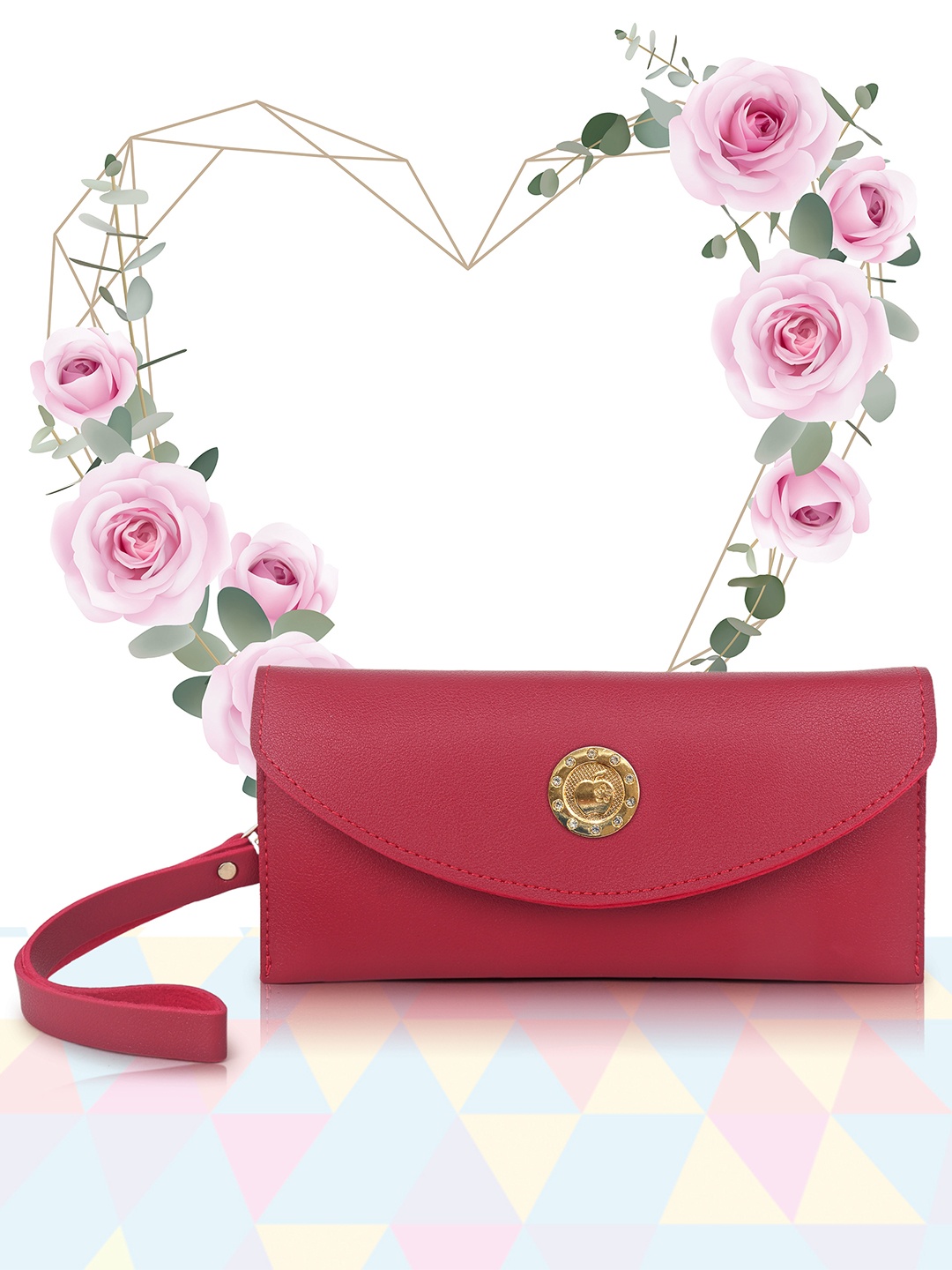 

Stropcarry Women Maroon Embroidered Envelope Clutch
