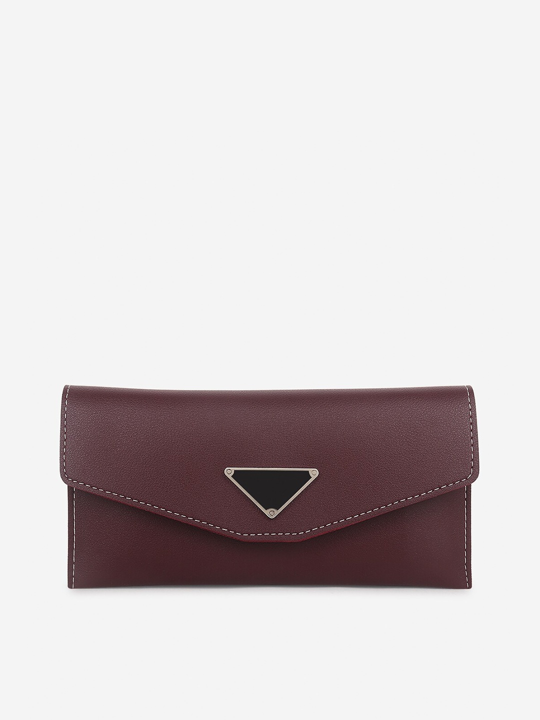 

Stropcarry Women Maroon & Black Embellished Envelope Clutch