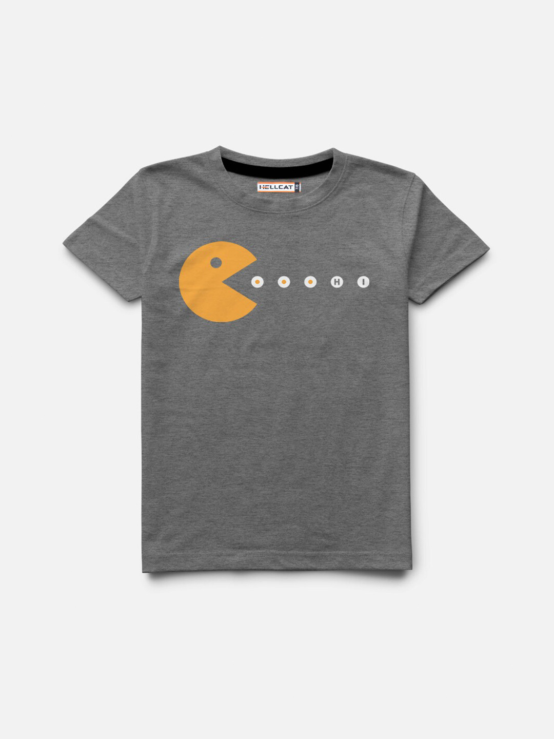 

HELLCAT Boys Grey Printed Applique T-shirt