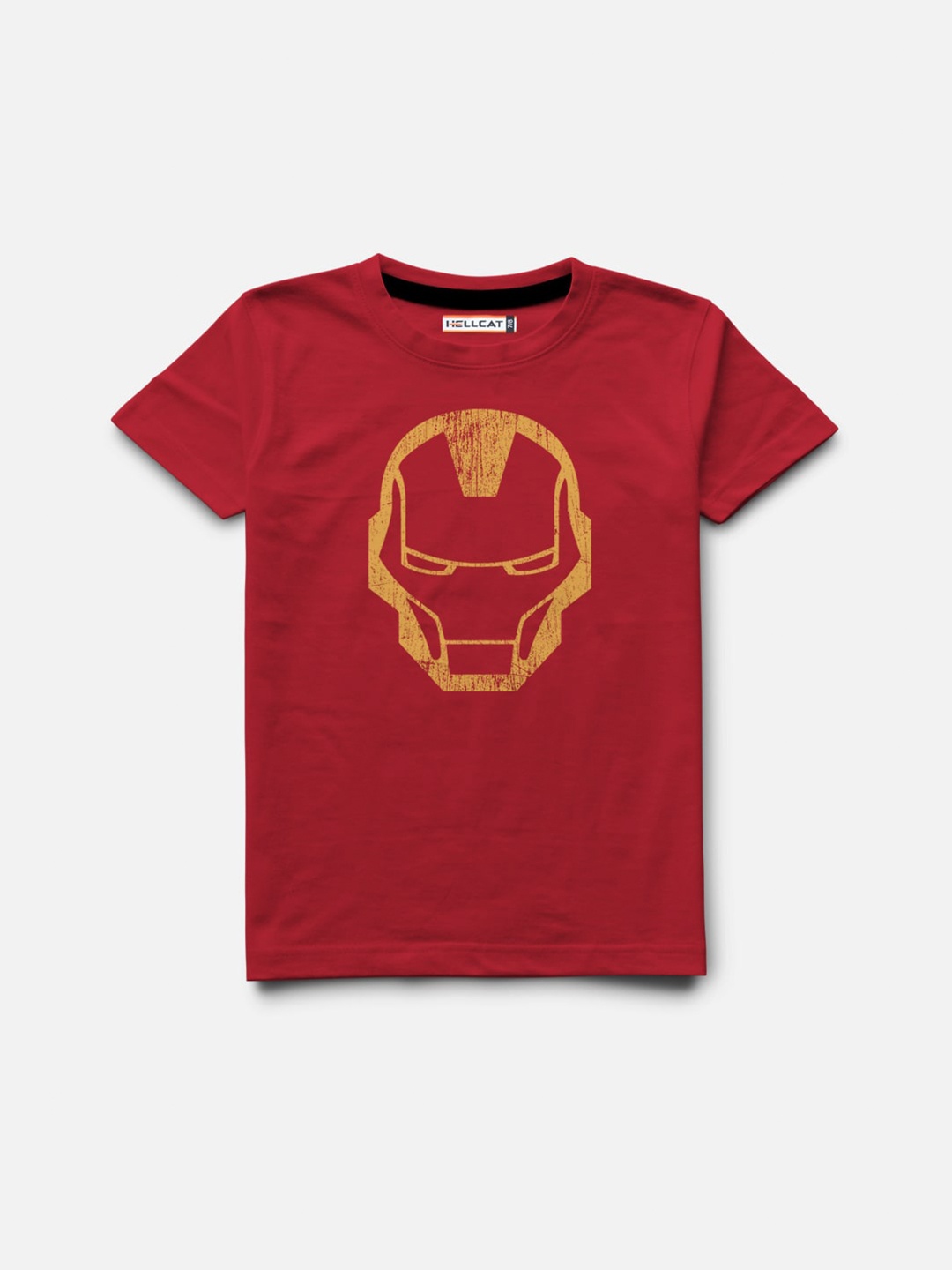

HELLCAT Boys Red Printed Applique T-shirt