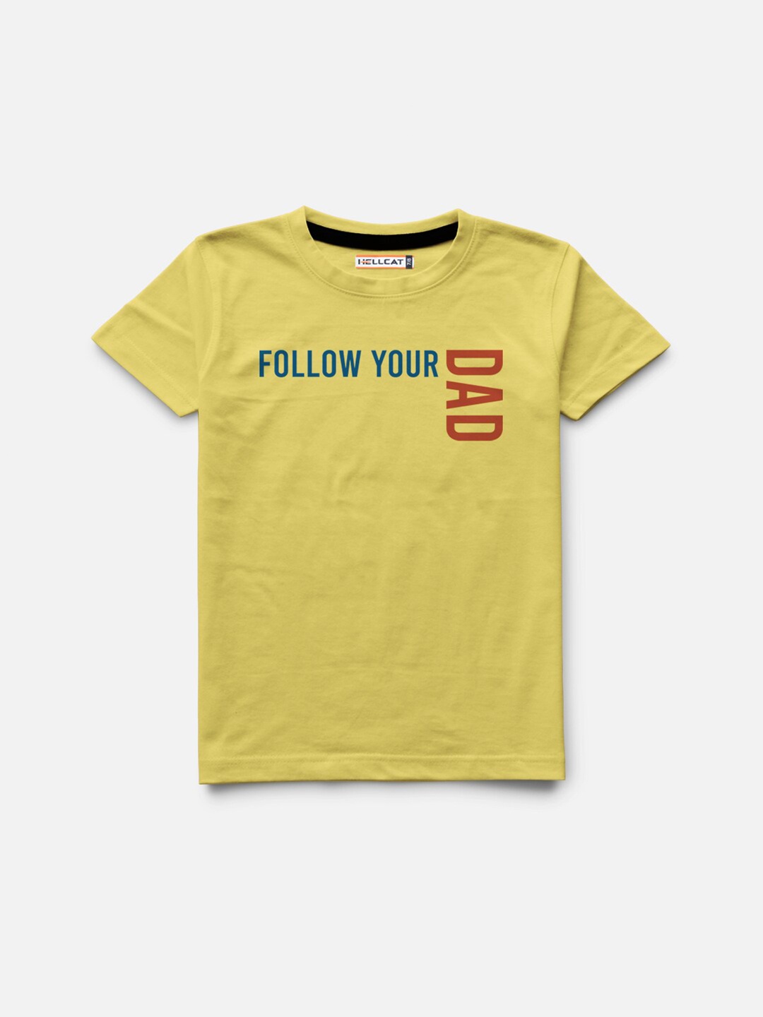 

HELLCAT Boys Yellow Typography Printed T-shirt