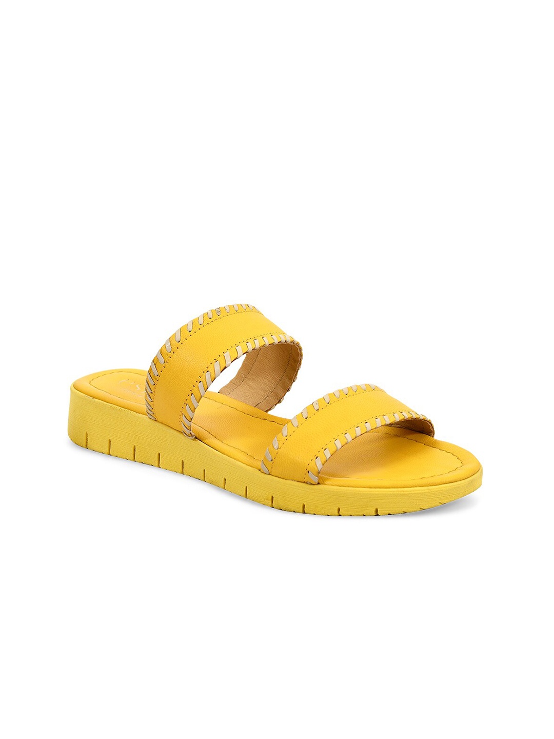 

Eske Women Yellow Leather Open Toe Flats