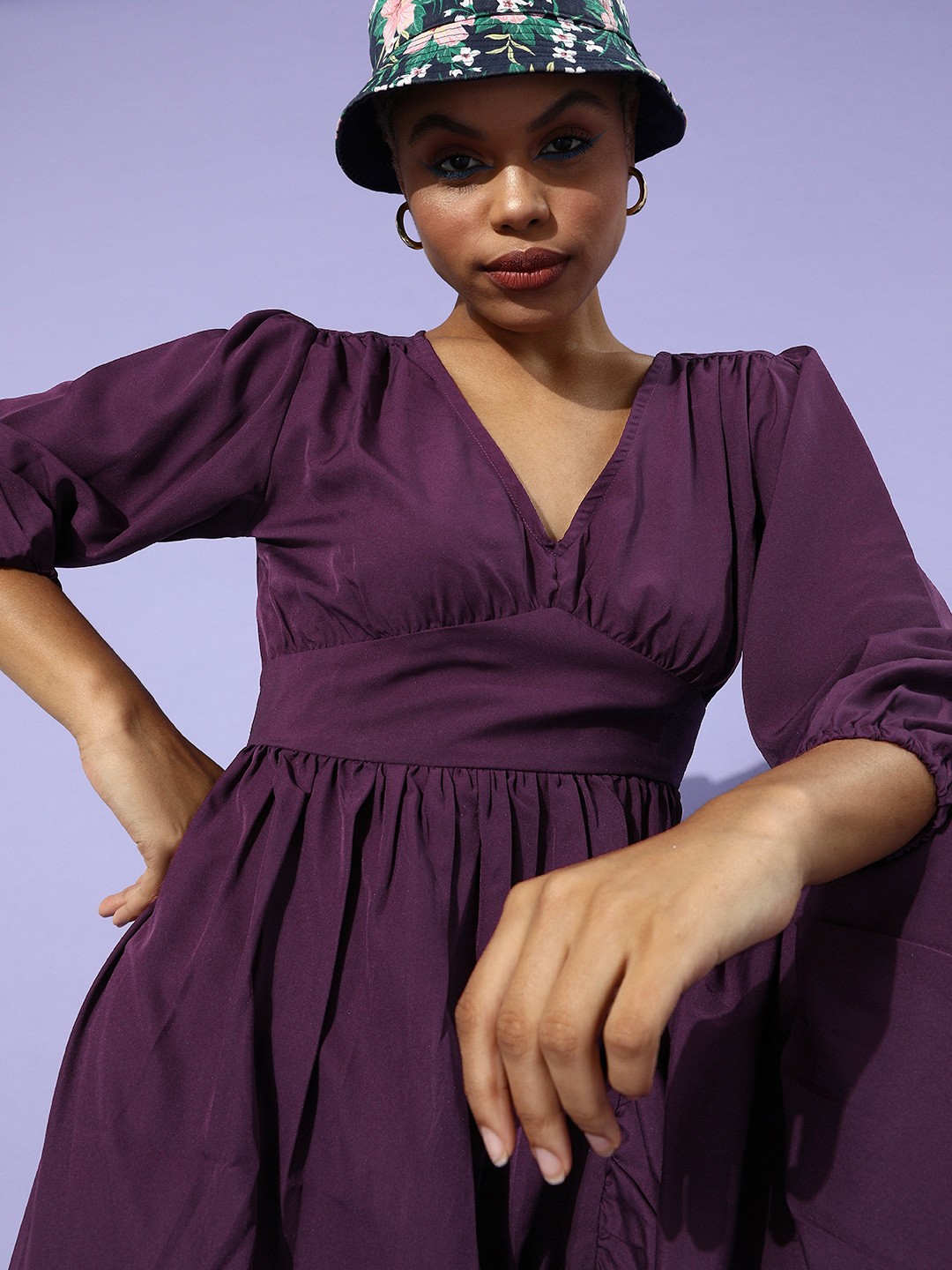 

U&F Purple Crepe Maxi Dress