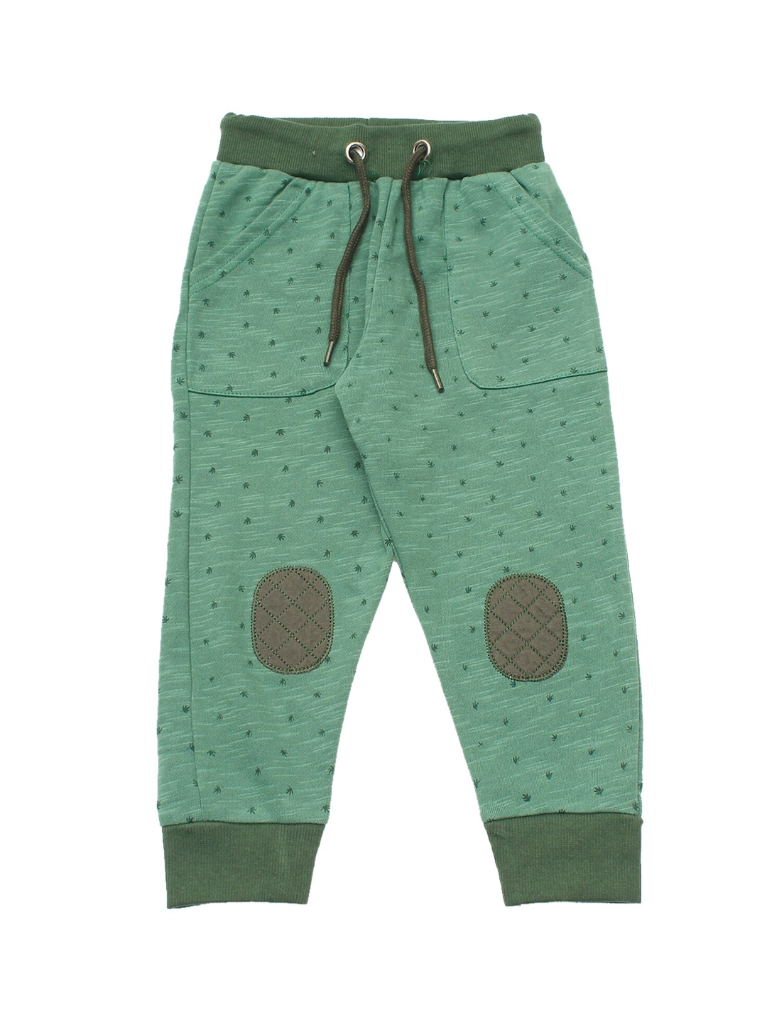 

Lil Lollipop Infant Kids Green Printed Pure Cotton Joggers