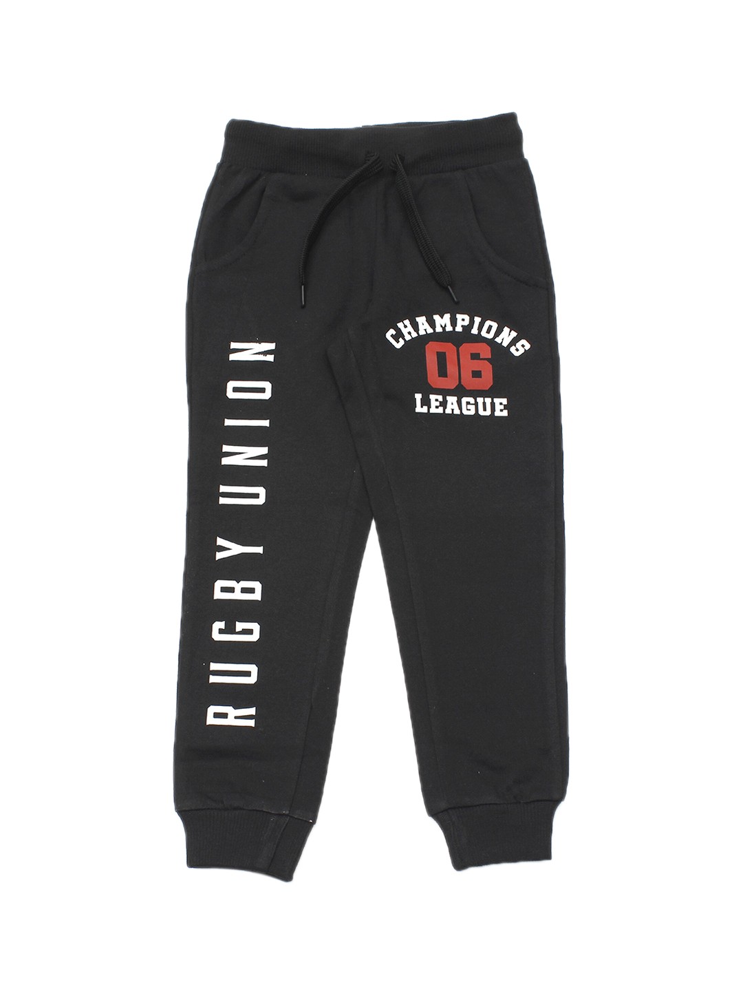 

Lil Lollipop Kids Black & White Typography Printed Pure Cotton Joggers