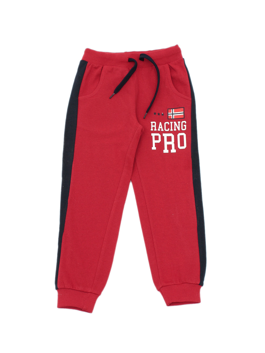 

Lil Lollipop Kids Maroon & Black Solid Pure Cotton Joggers