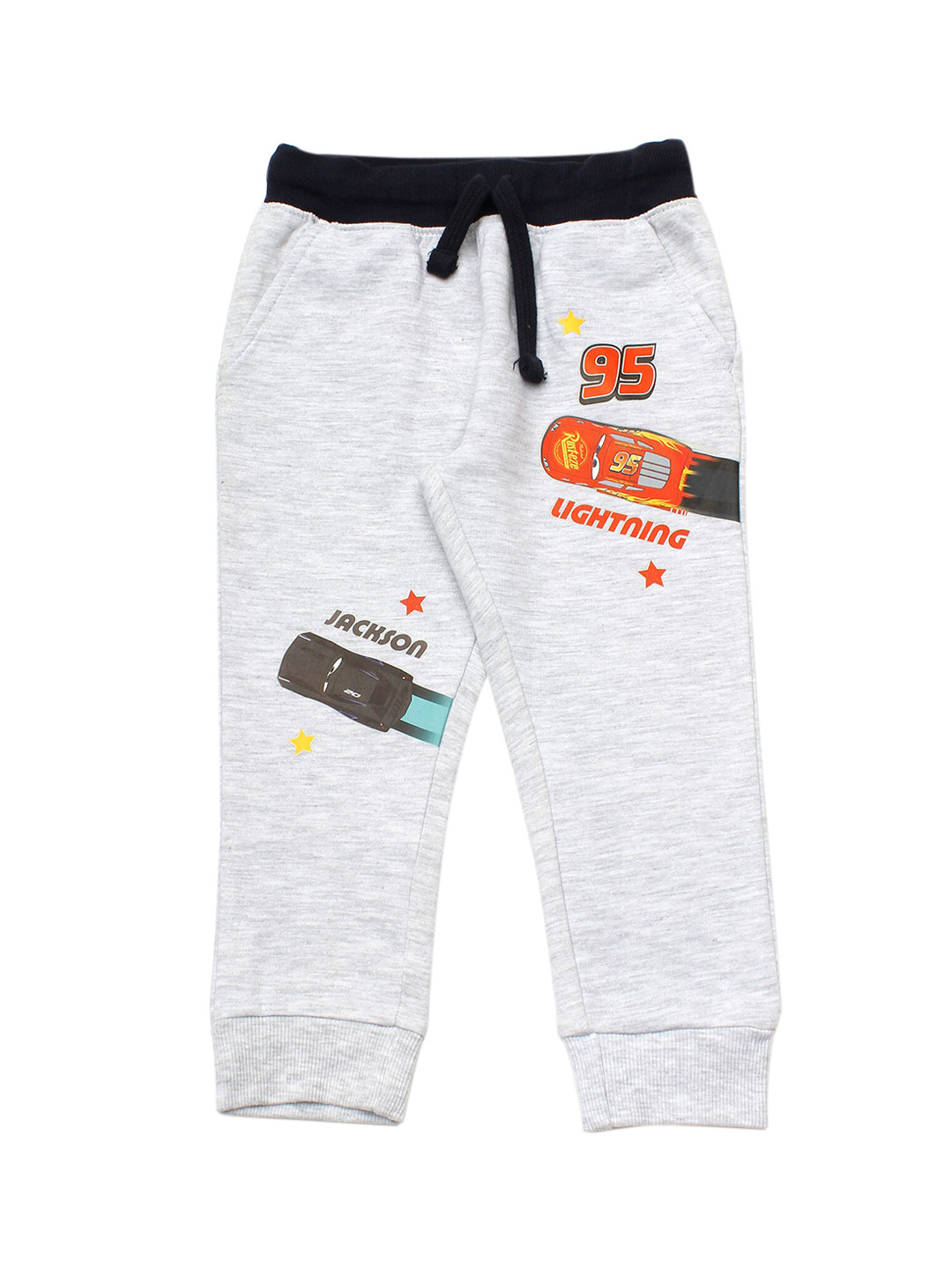 

Lil Lollipop Kids Grey & Black Cars 95 Printed Pure Cotton Joggers