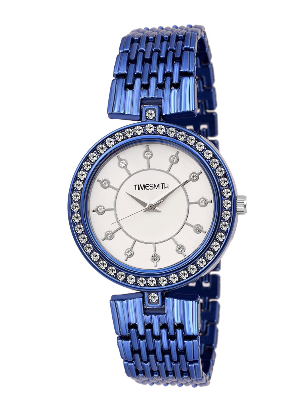 

TIMESMITH Women White Embellished Dial & Blue Straps Analogue Watch TSC-047TU