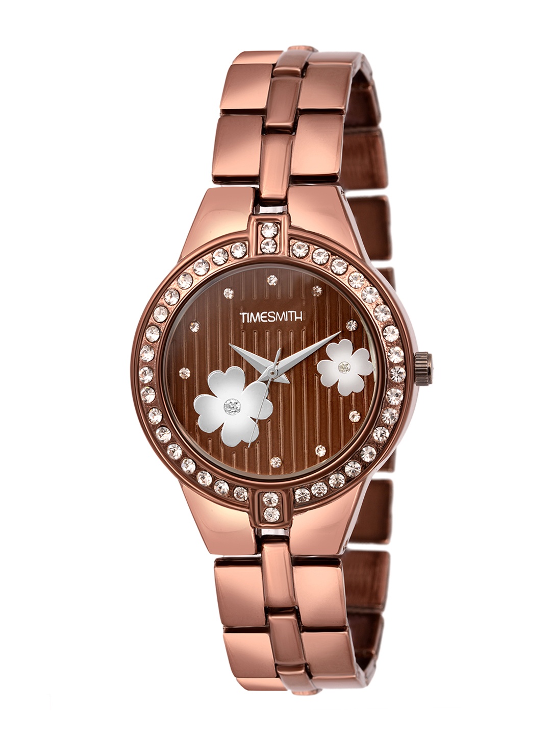 

TIMESMITH Women Brown Embellished Dial & Bracelet Style Strap Analogue Watch