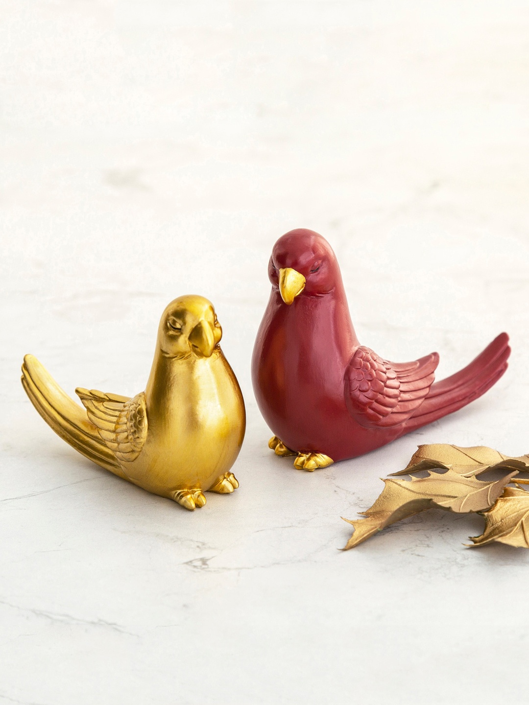 

Home Centre Set Of 2 Macaw Figurine Showpiece, Red