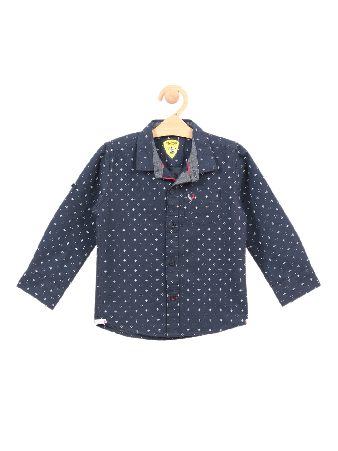 

Lil Lollipop Unisex Kids Navy Blue Opaque Printed Casual Shirt