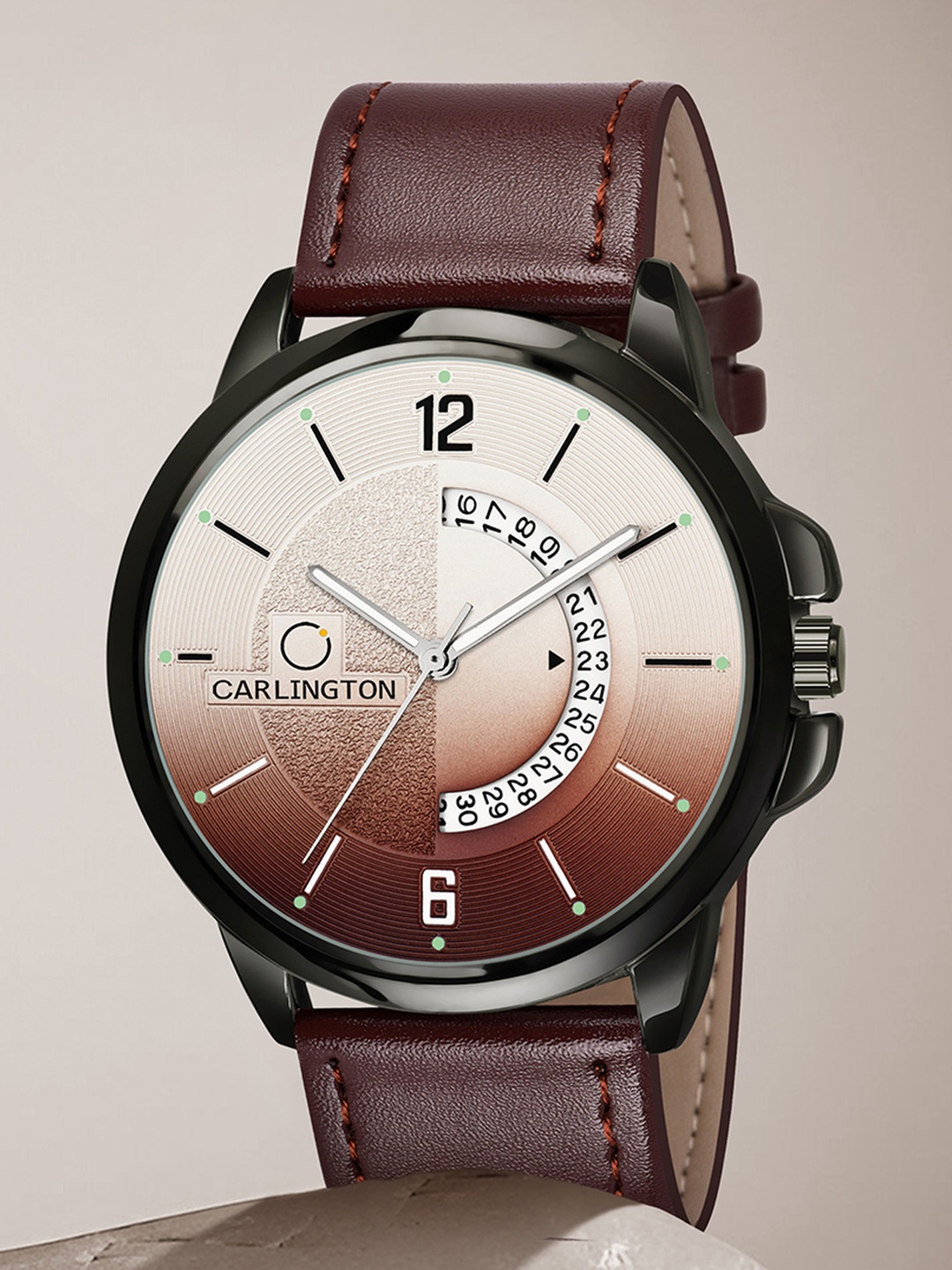 

CARLINGTON Men Brown Alloy Dial & Brown Straps Analogue Watch CT1030 Brown