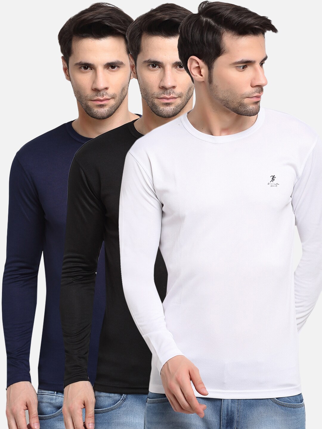 

ARMISTO Men Pack Of 3 Dri-Fit Training or Gym T-shirt, Blue