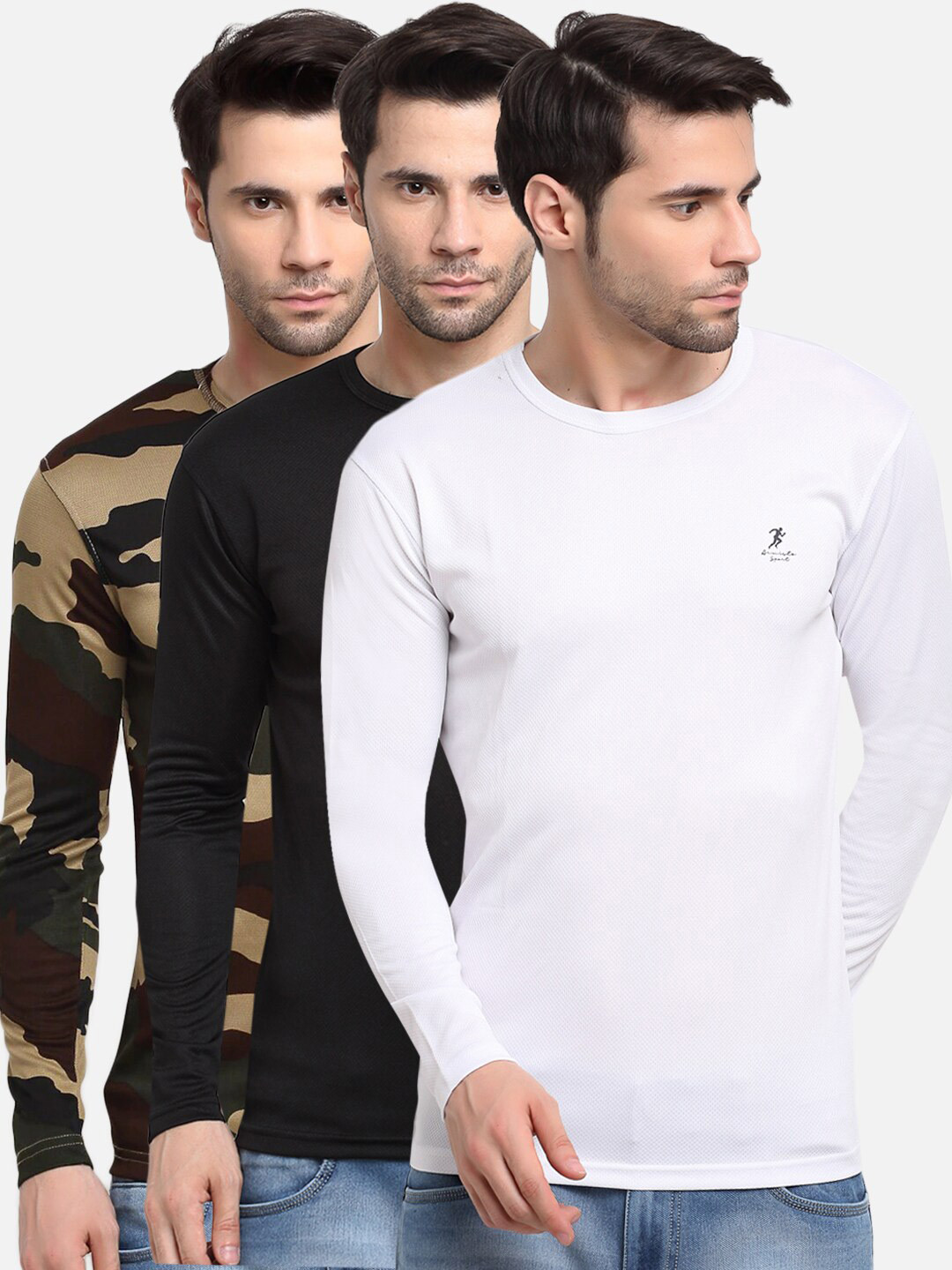 

ARMISTO Men Pack of 3 Dri-FIT Training or Gym T-shirt, White