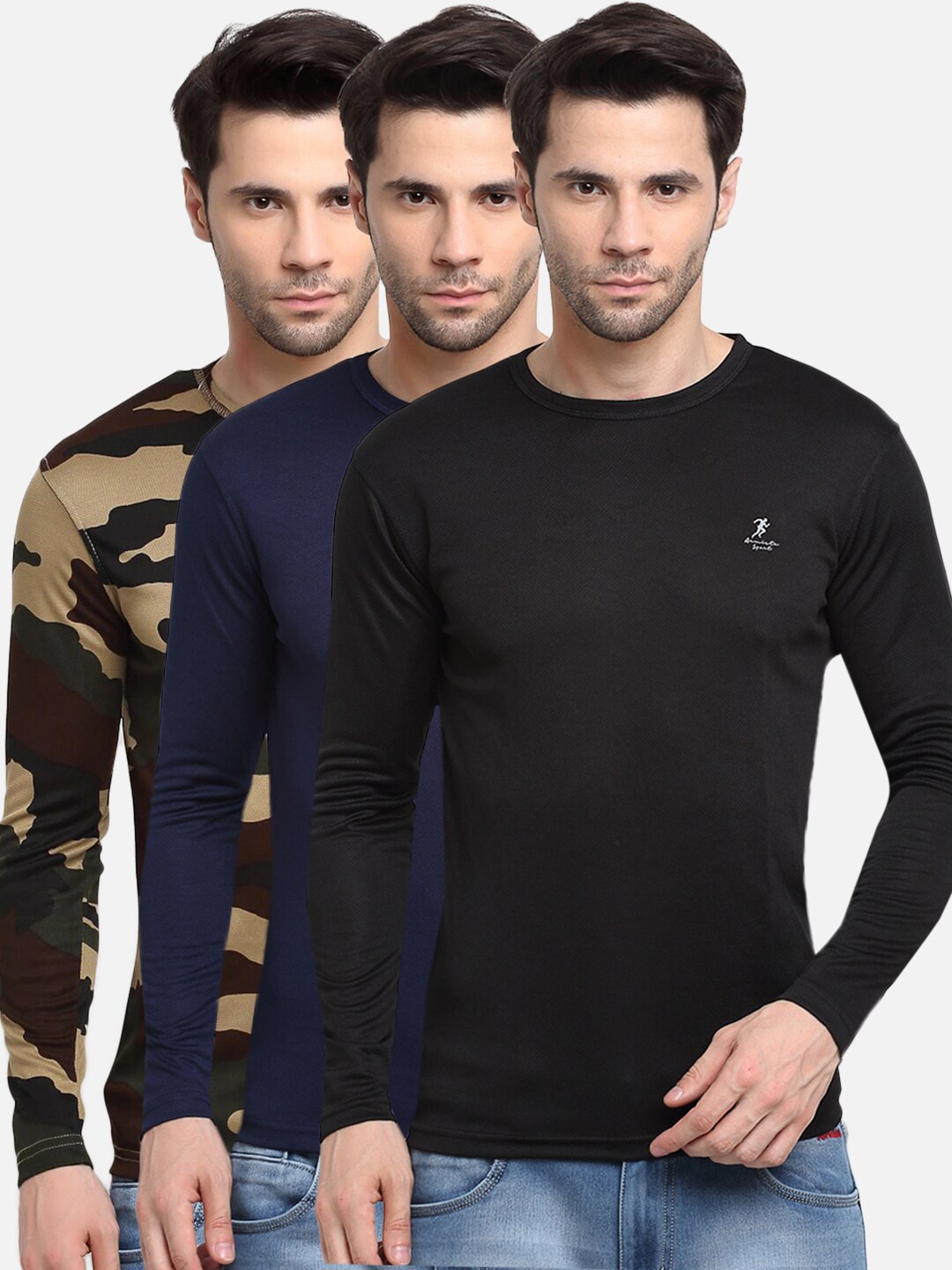 

ARMISTO Men Pack of 3 Dri-FIT Training or Gym T-shirt, Green