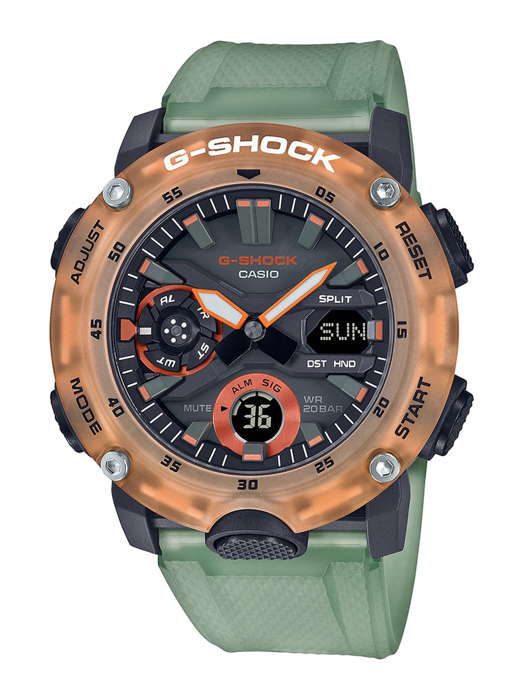 

CASIO Men Green Dial & Green Straps Analogue and Digital Watch G1114