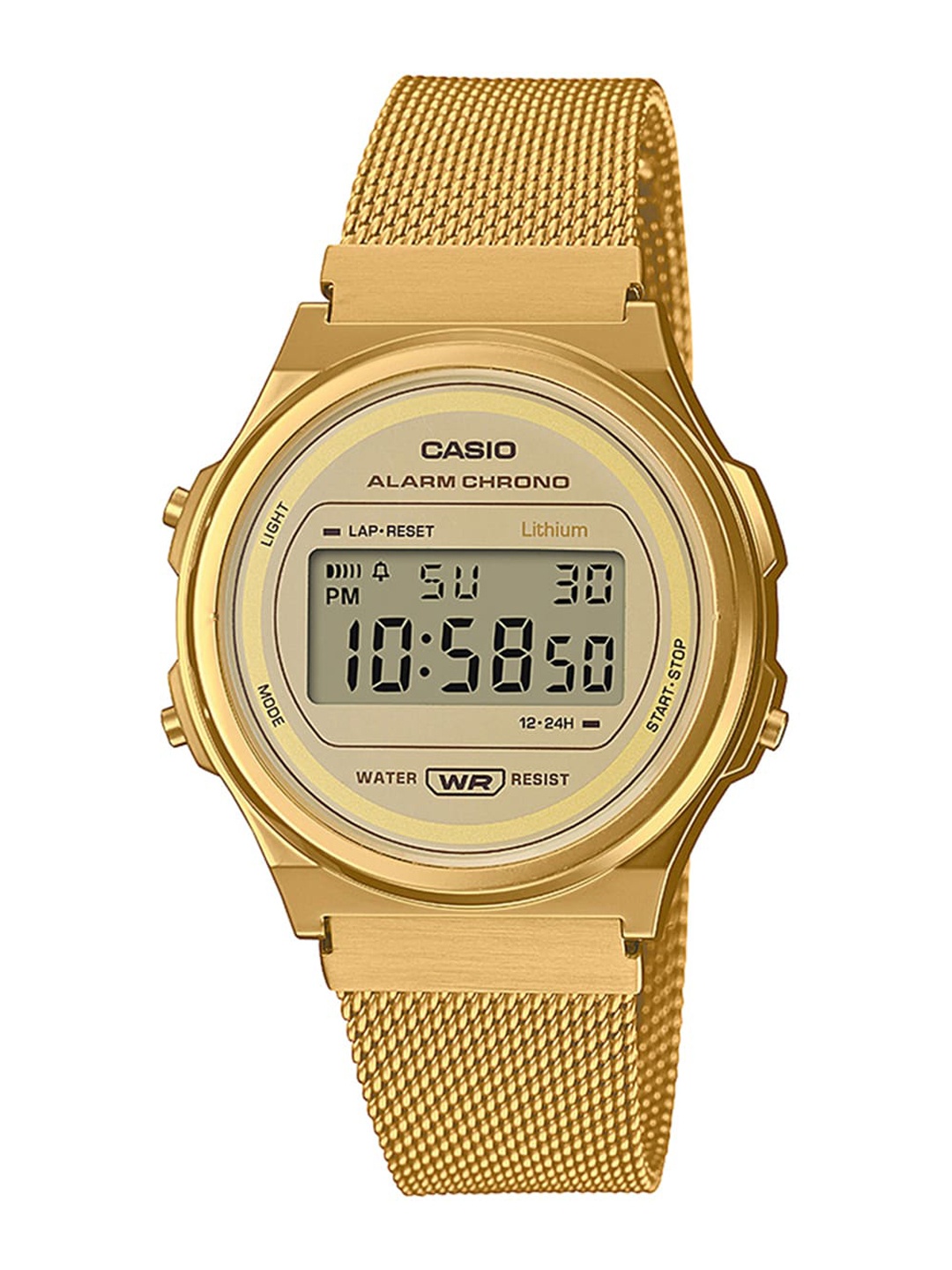 

CASIO Gold Toned Stainless Steel Bracelet Style Straps Digital Watch D226 A171WEMG-9ADF