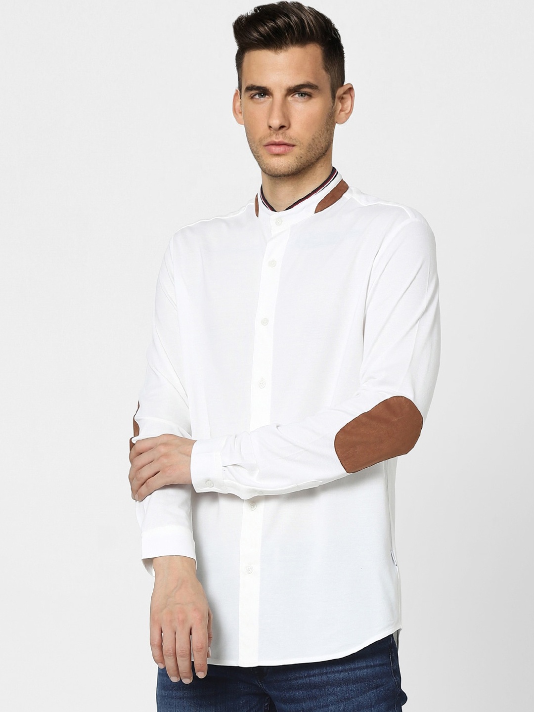 

Jack & Jones Men White Slim Fit Opaque Casual Shirt