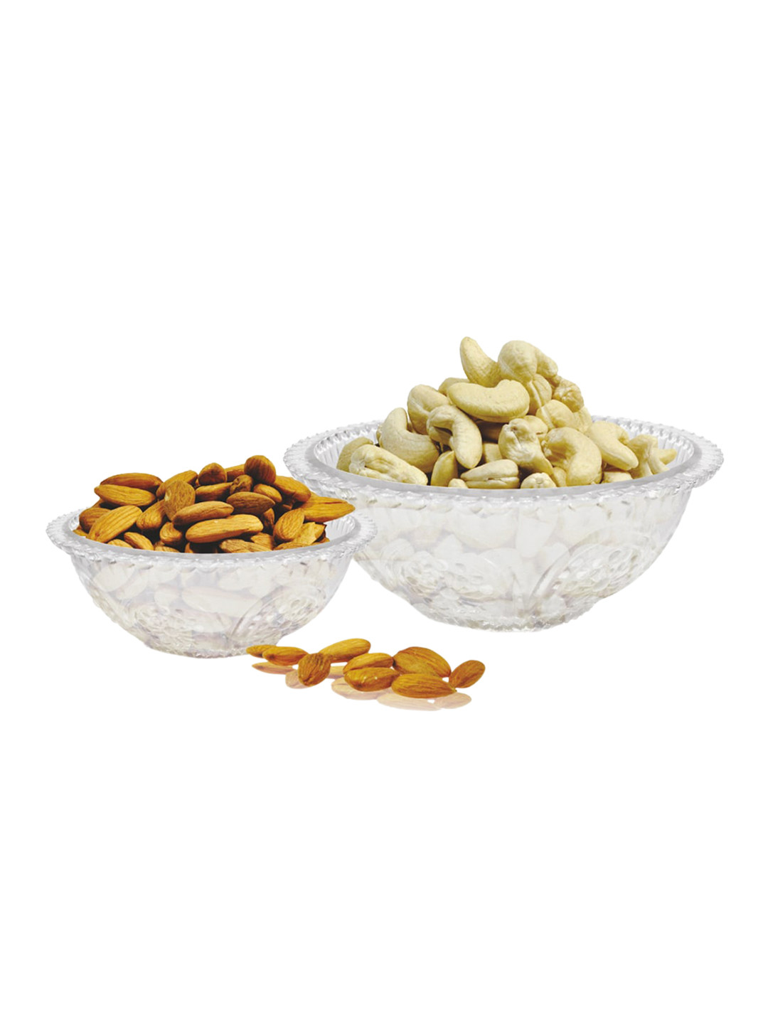 

Home Centre Transparent Set Of 7 Textured Serving Bowl