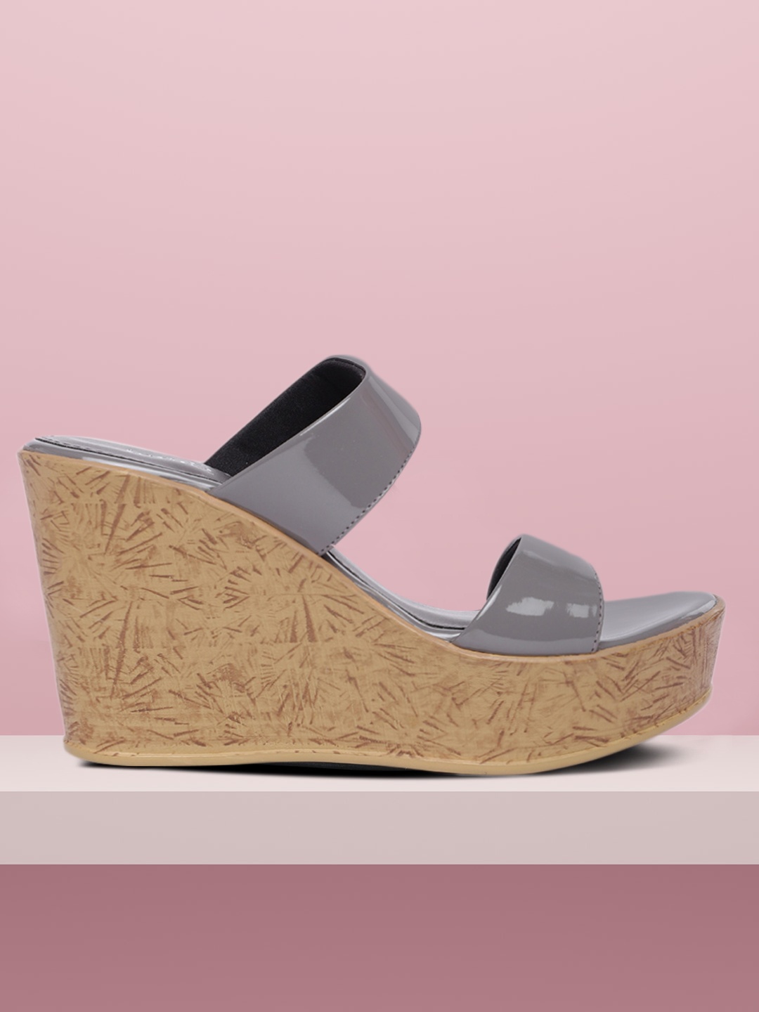 

Inc 5 Women Grey Solid Casual Regular Ankle Wedge Sandals