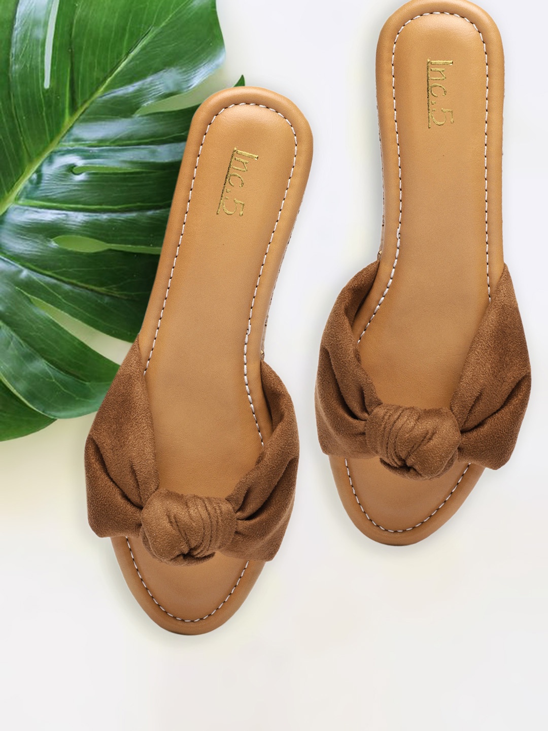 

Inc 5 Tan Brown Velvet Wedge Sandals