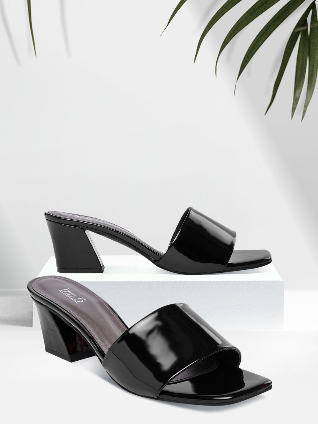 

Inc 5 Black Solid Block Heels