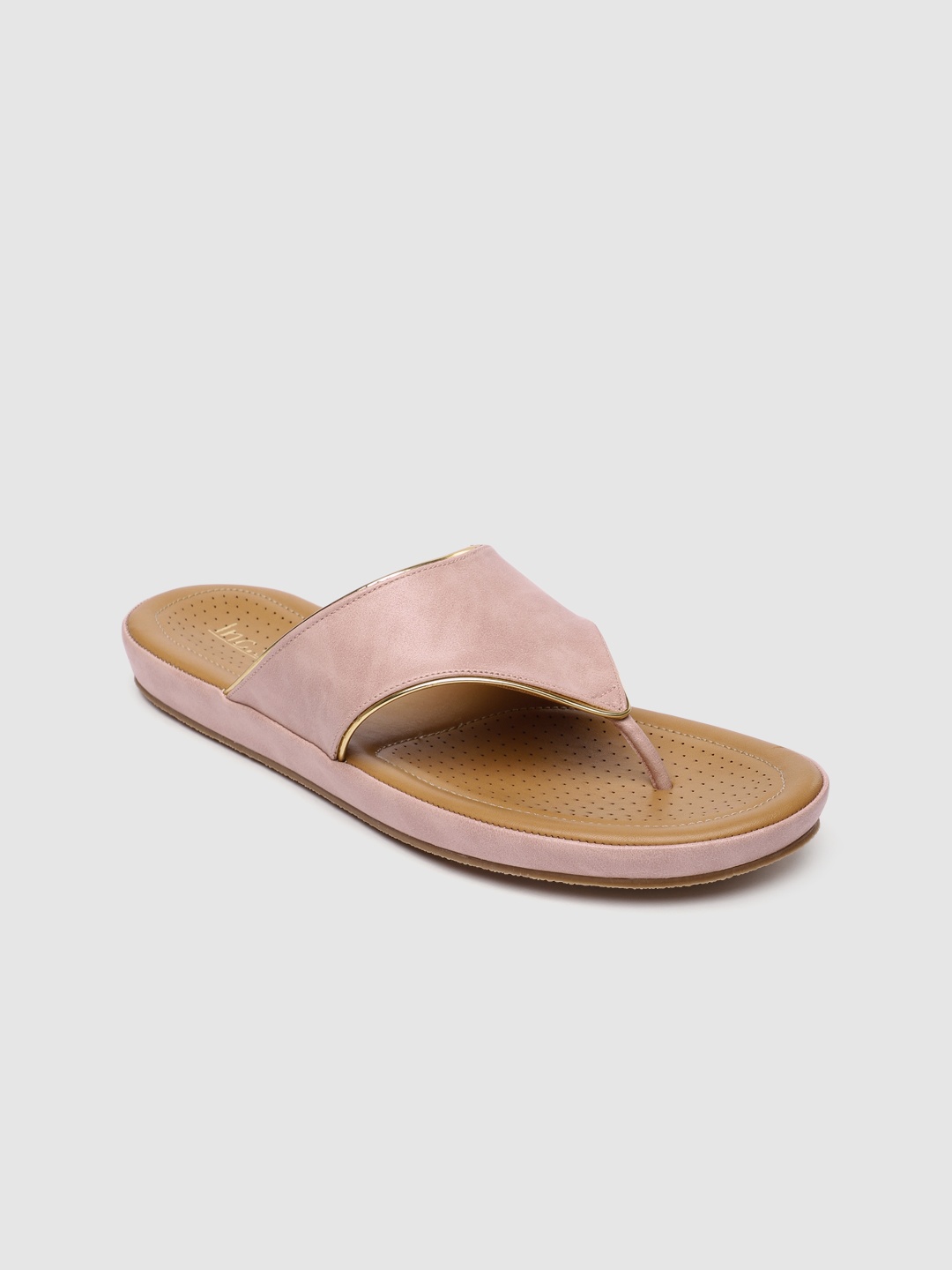 

Inc 5 Women Peach-Coloured T-Strap Flats