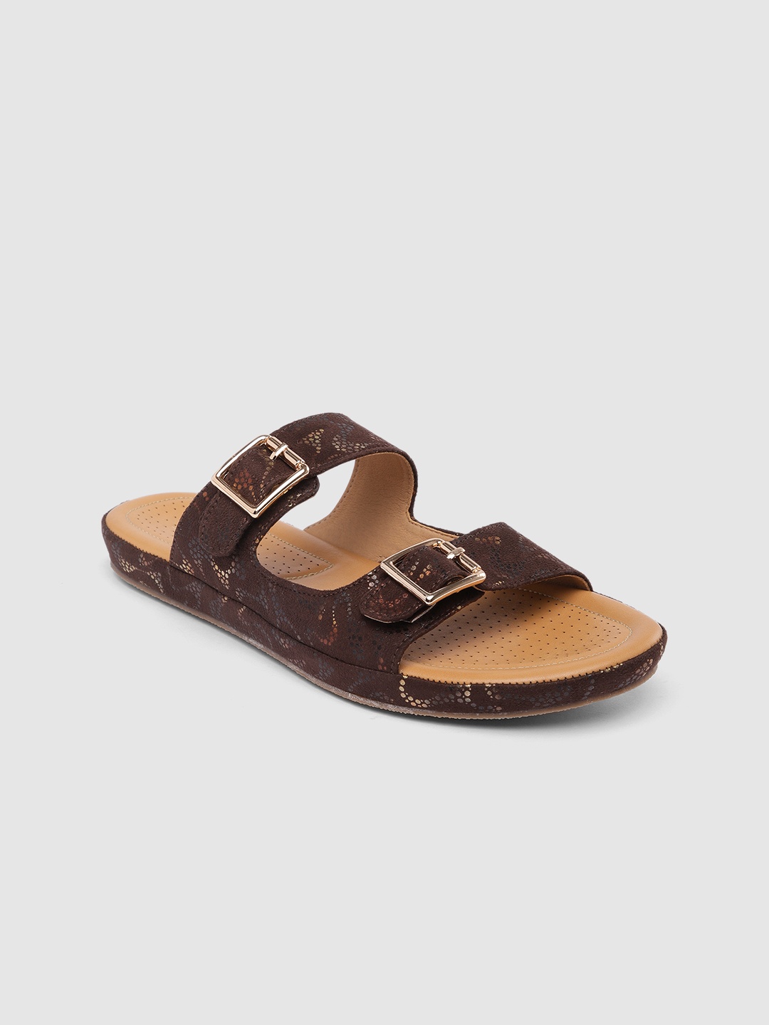 

Inc 5 Women Brown Printed Open Toe Flats
