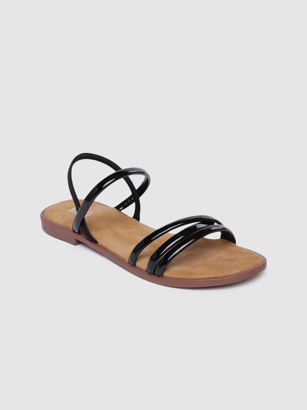 

Inc 5 Women Black Solid Open Toe Flats