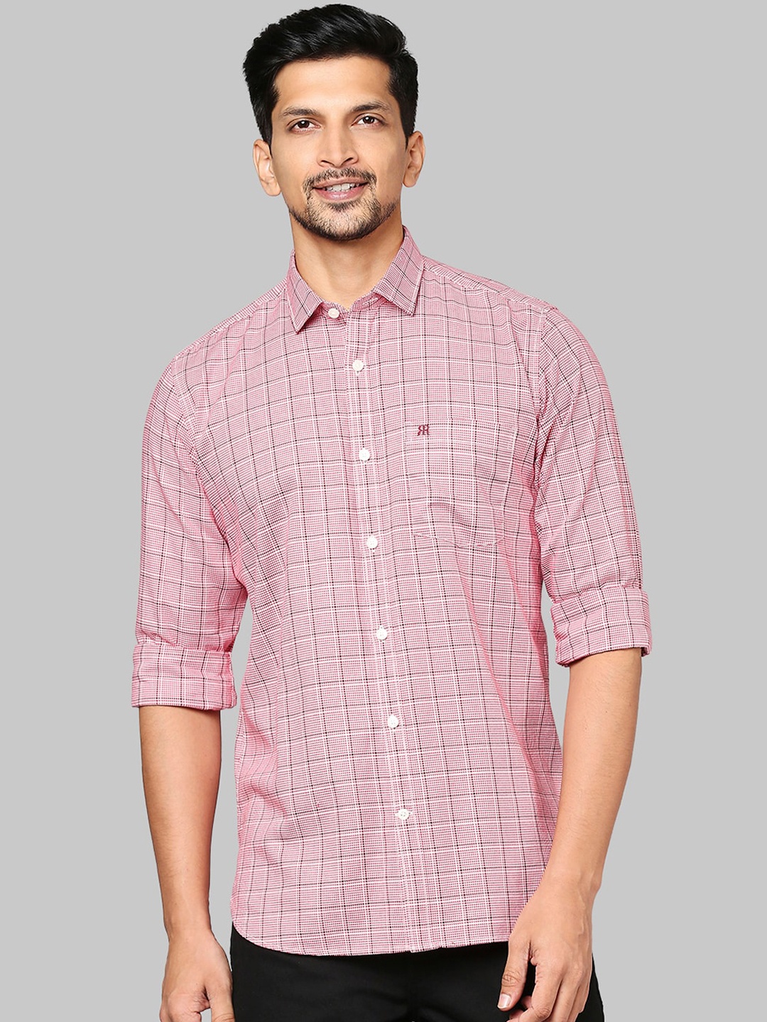 

Raymond Men Red Opaque Checked Casual Shirt