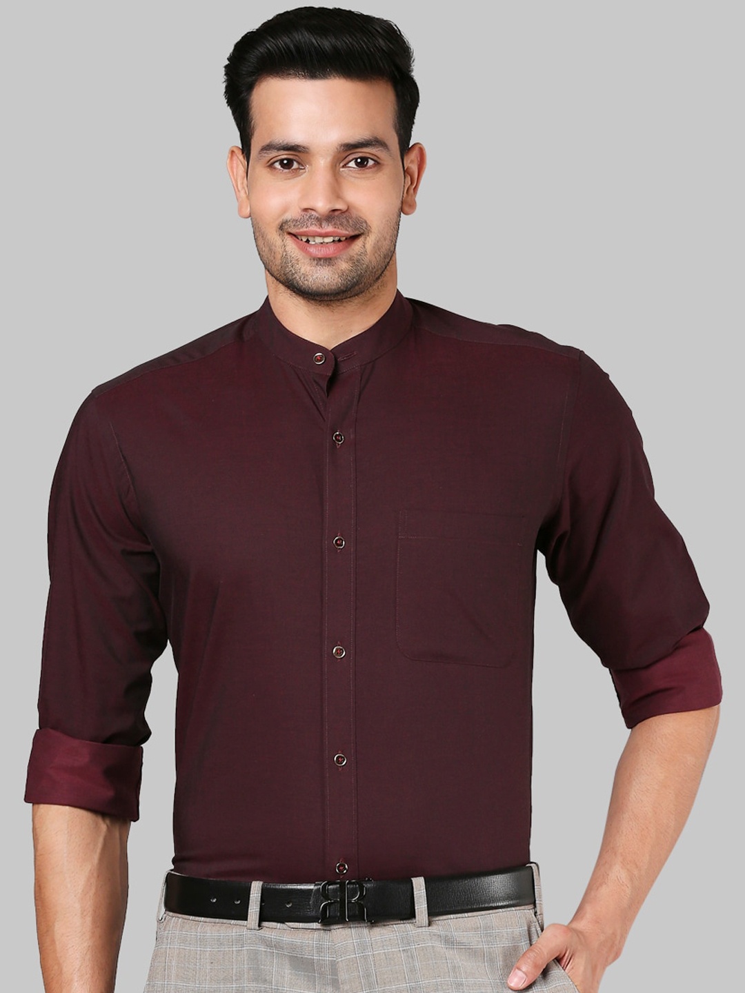 

Raymond Men Maroon Opaque Formal Shirt