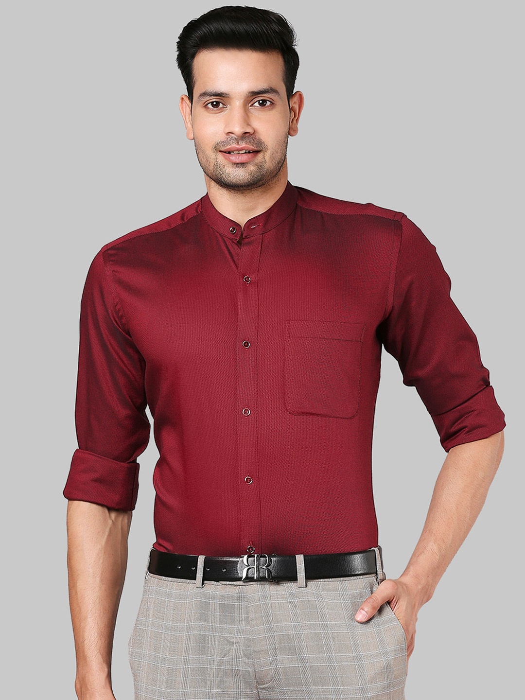 

Raymond Men Maroon Opaque Formal Shirt