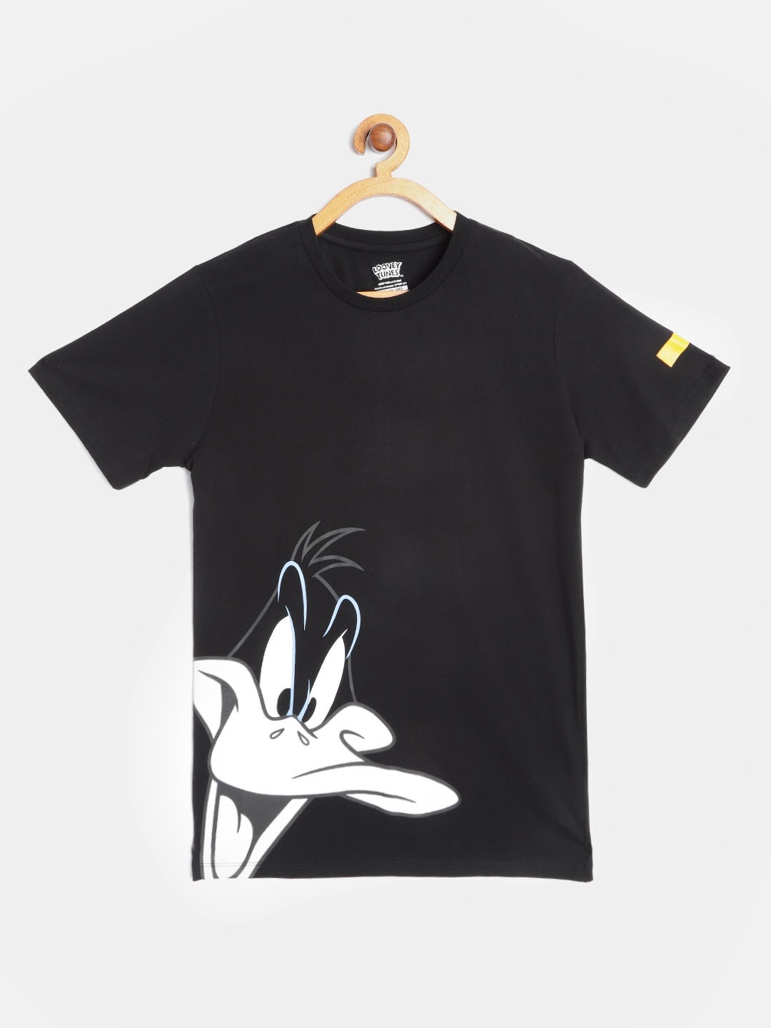 

Kook N Keech Looney Tunes Teens Boys Black & White Daffy Duck Print Cotton T-shirt
