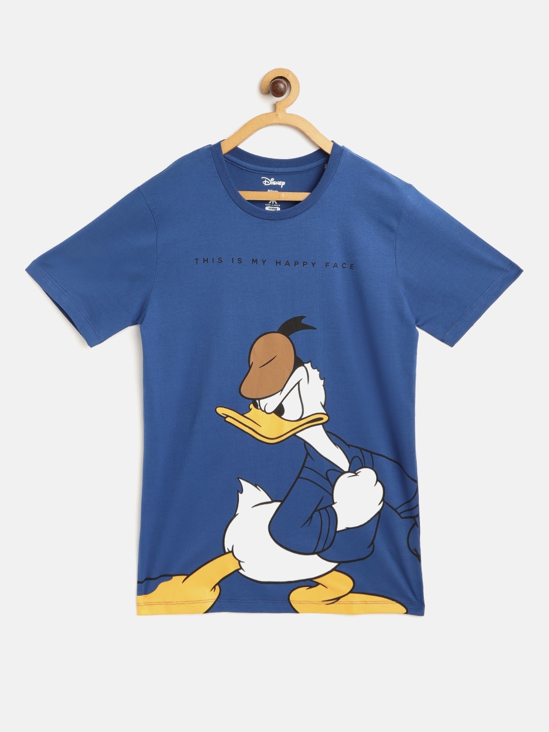 

Kook N Keech Disney Teens Boys Navy Blue & White Donald Duck Printed Cotton T-shirt