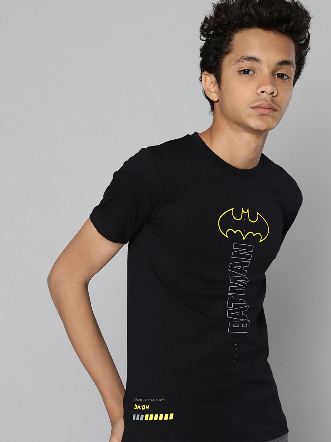 

Kook N Keech Batman Teens Boys Black & White Pure Cotton Batman Print T-shirt