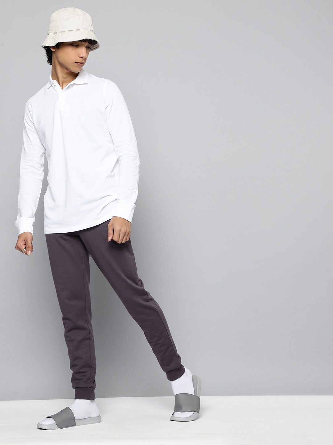 

Kook N Keech Teens Boys Charcoal Grey Solid Joggers