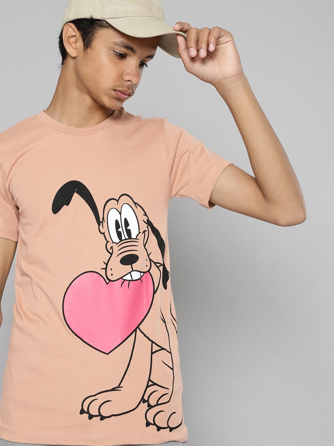 

Kook N Keech Disney Teens Boys Pink Cotton Pluto Print T-shirt