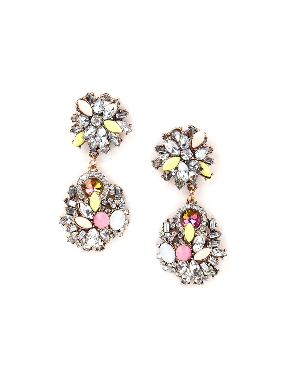 

ODETTE White & Yellow Floral Drop Earrings