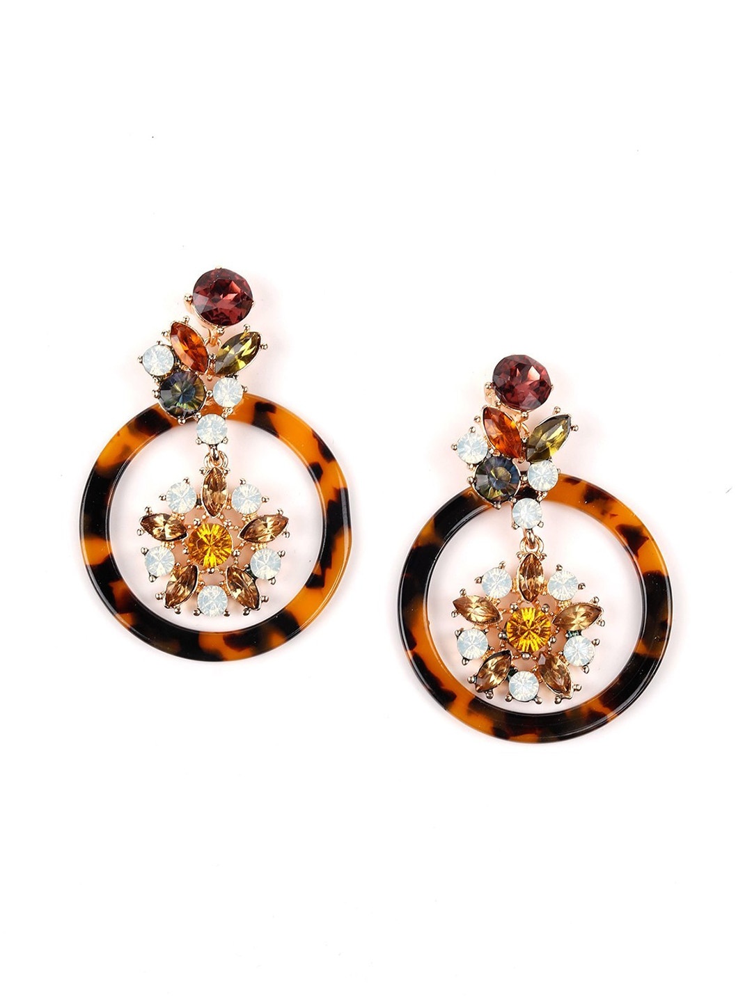 

ODETTE Brown Contemporary Drop Earrings