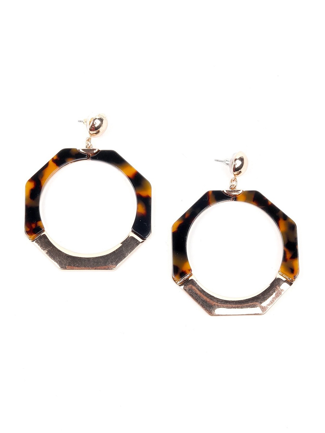 

ODETTE Brown Contemporary Drop Earrings