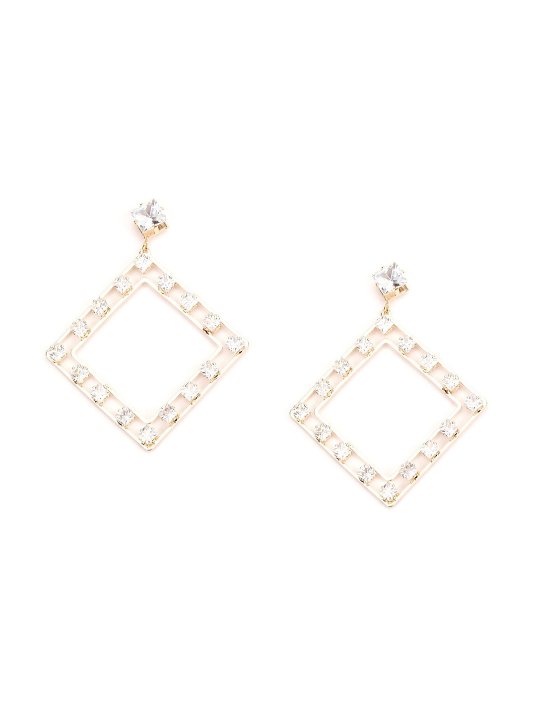 

ODETTE White Square Drop Earrings