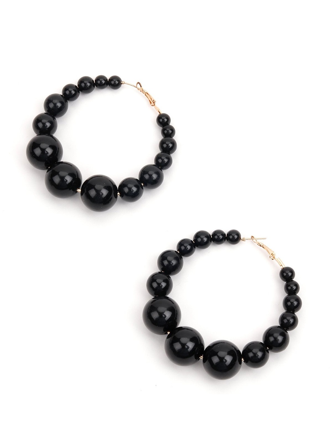 

ODETTE Black Circular Hoop Earrings