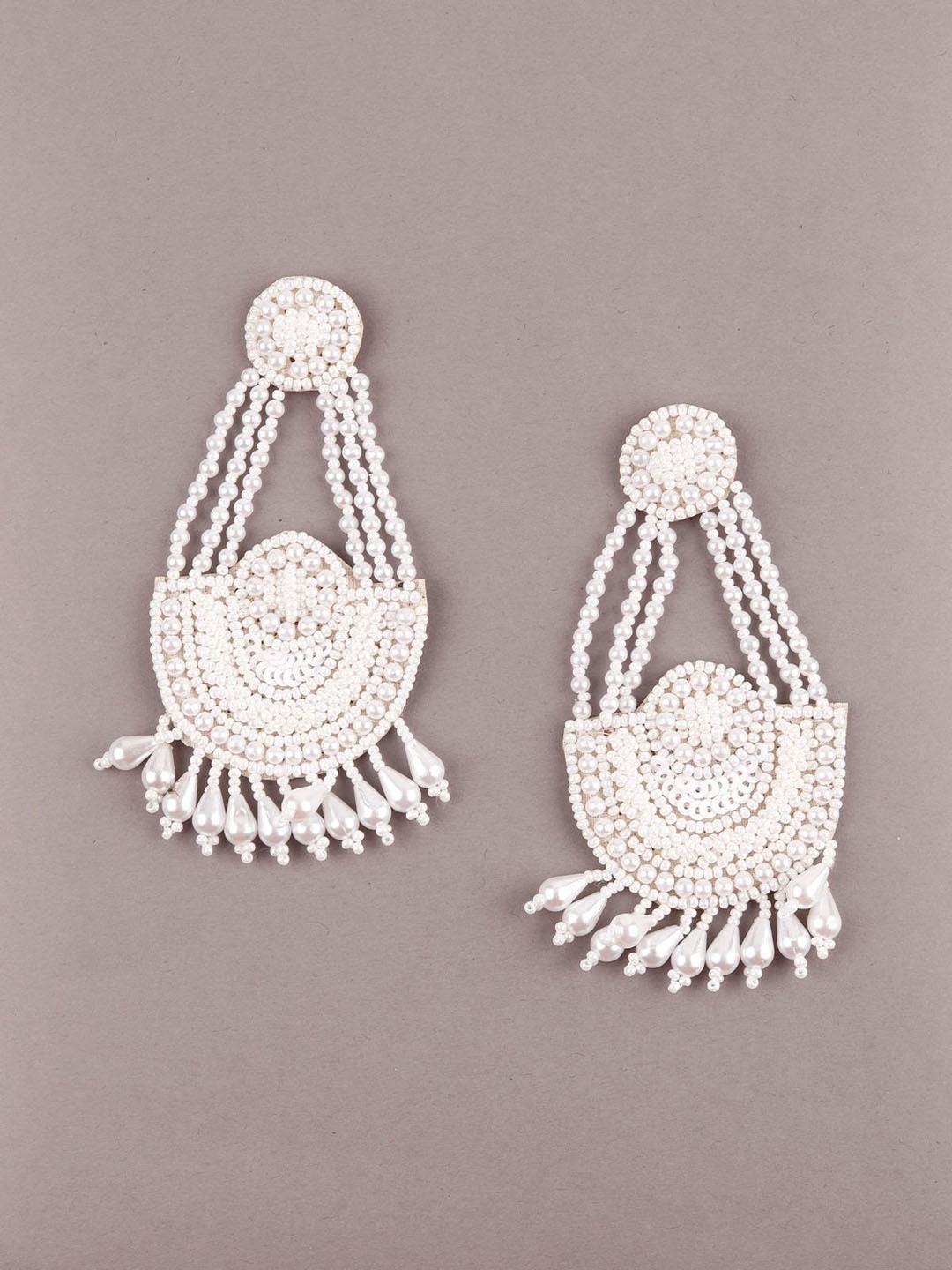 

ODETTE White Contemporary Drop Earrings