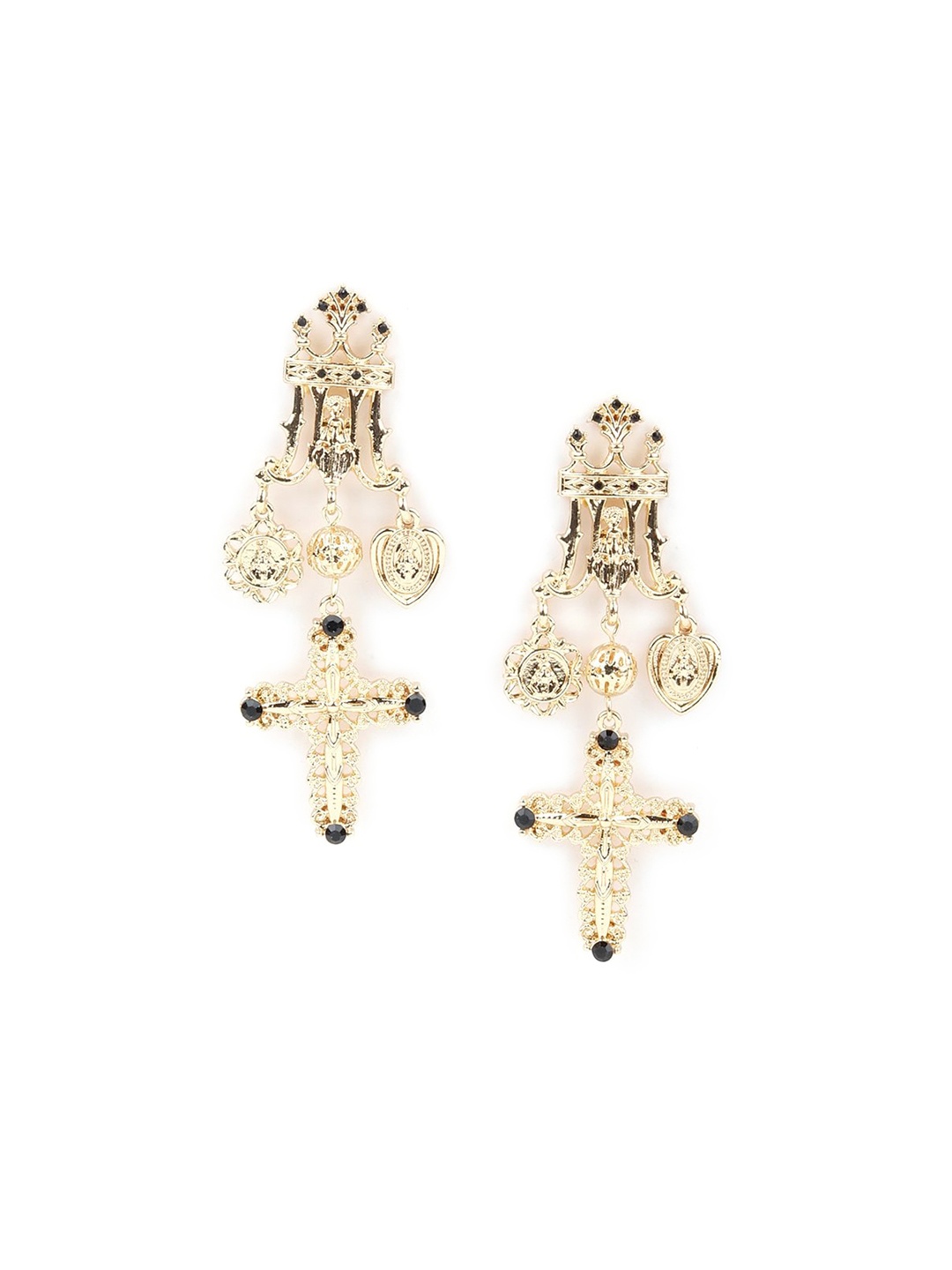 

ODETTE Gold-Toned Contemporary Drop Earrings