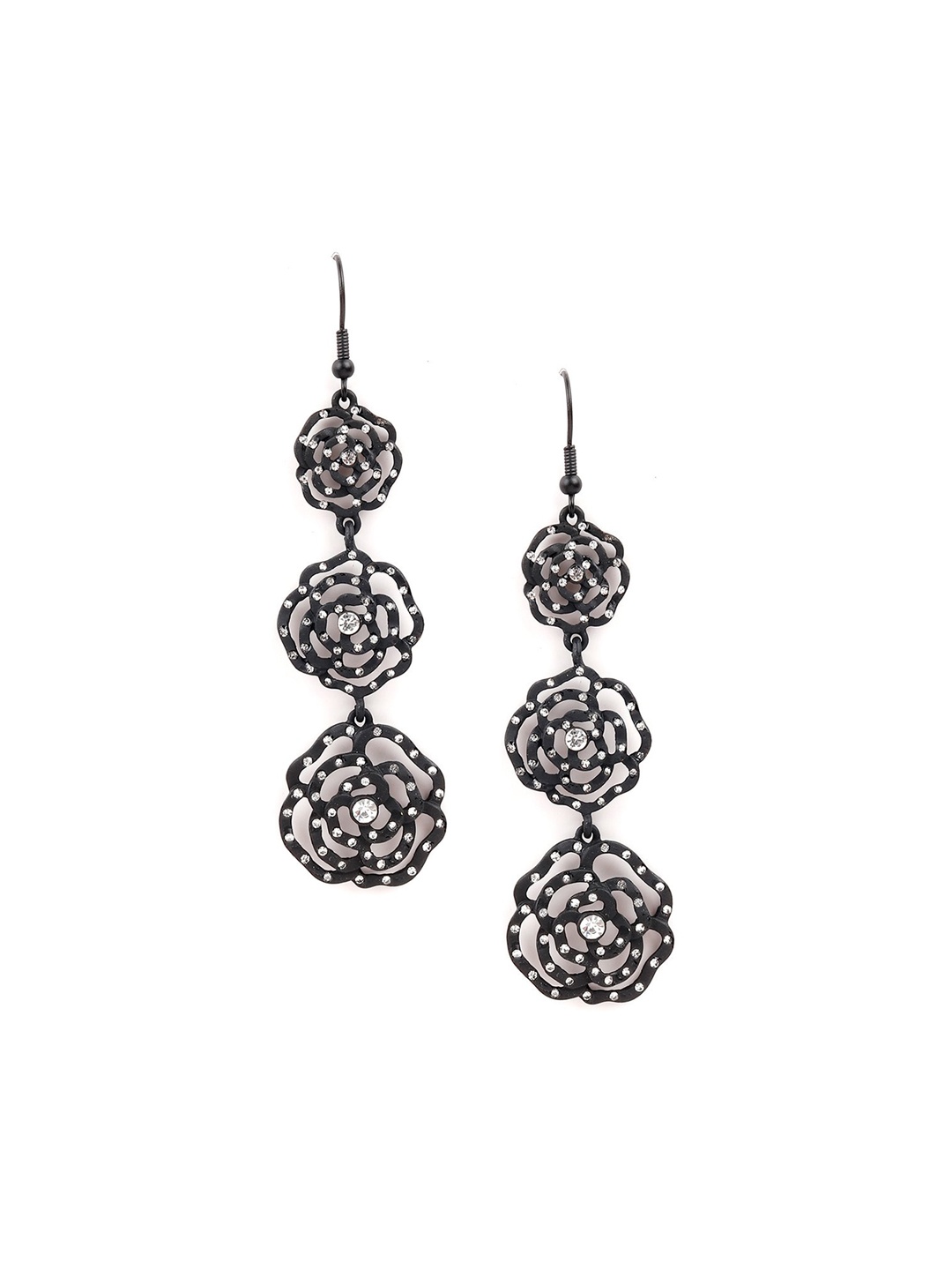 

ODETTE Black Contemporary Drop Earrings